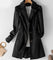 Women's Tailored Button-Front Trench Coat in Black