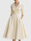 Yan Elegant Midi Dress in Beige