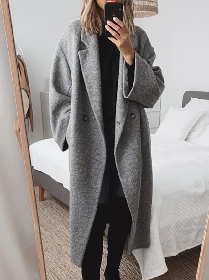 Women's Classic Tailored Coat in Gray