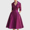 Women's Elegant Fluid Midi Dress in Purple