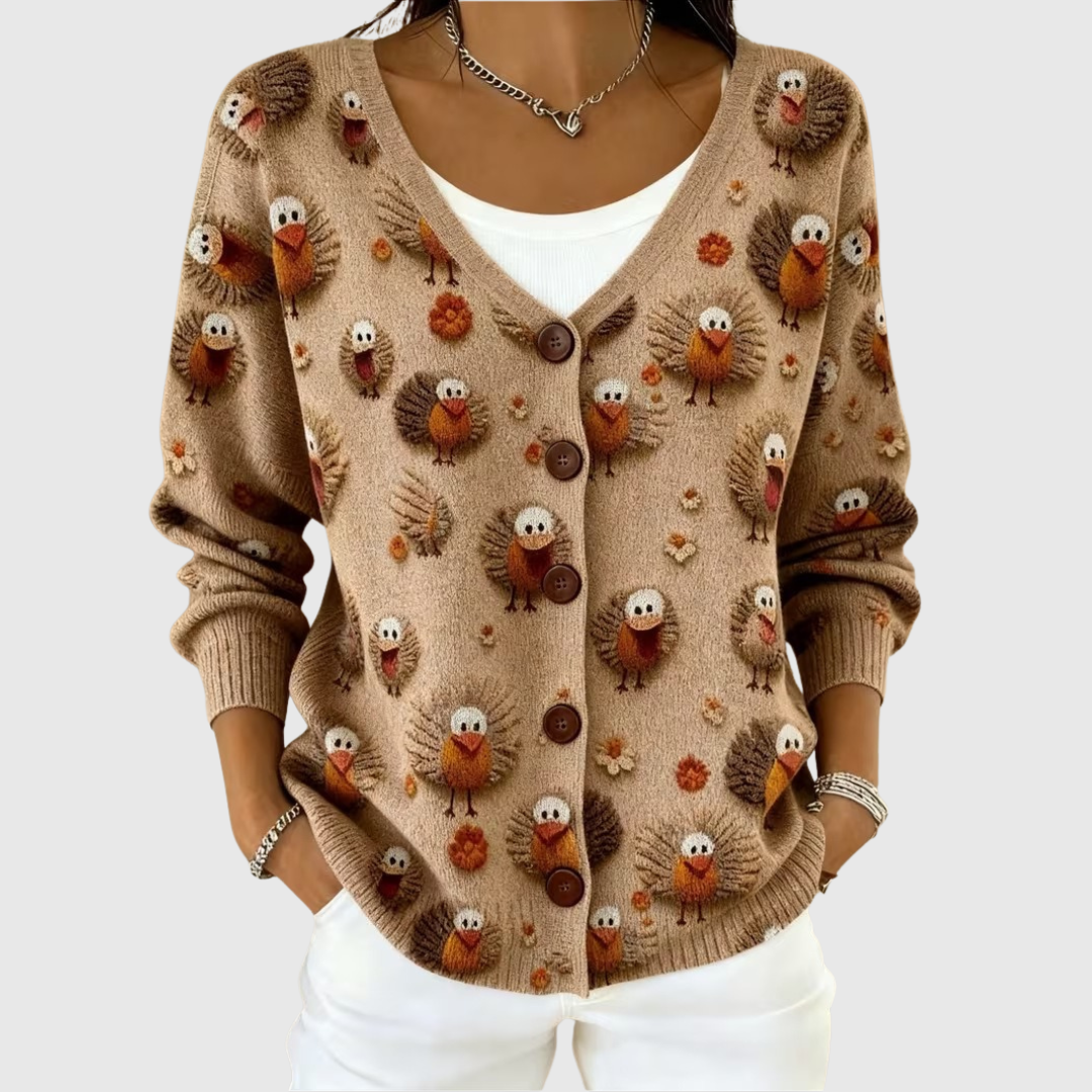 Lily Cozy Button-Front Knit Cardigan