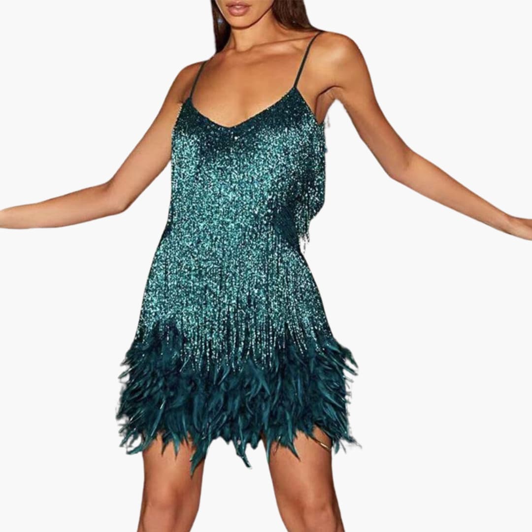 Women's Stylish Cocktail Dress in Teal