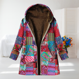 Women's Pink Patchwork Hooded Fleece Jacket, photo 2