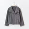 Women's Luxe Double-Breasted Short Coat in Dark Gray