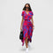 Zinavell Elegant Midi Dress in Pink-Blue