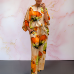 Satin Two-Piece Women's Set in Mandarin Cream
