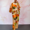 Satin Two-Piece Women's Set in Mandarin Cream