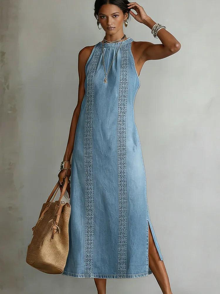 Women's Vintage Lace Denim Dress, photo 5