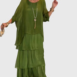 Women's Long and Flowing Elegant Dress in Dark Green