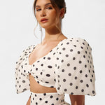 Women's Puff Sleeve Top with Front Slit Skirt, photo 5