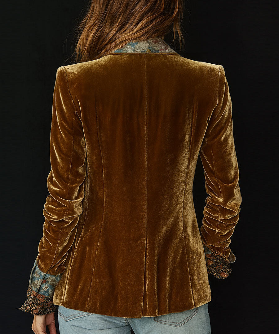 Marcelline | Vintage Floral Printed Patchwork Blazer
