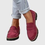 Women's Timeless Suede Loafers in Red