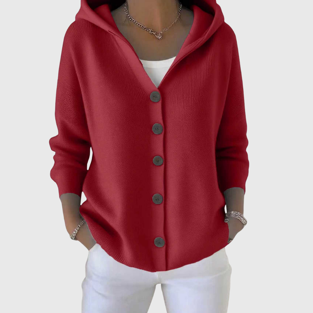 Women's Elegant Cardigan in Red