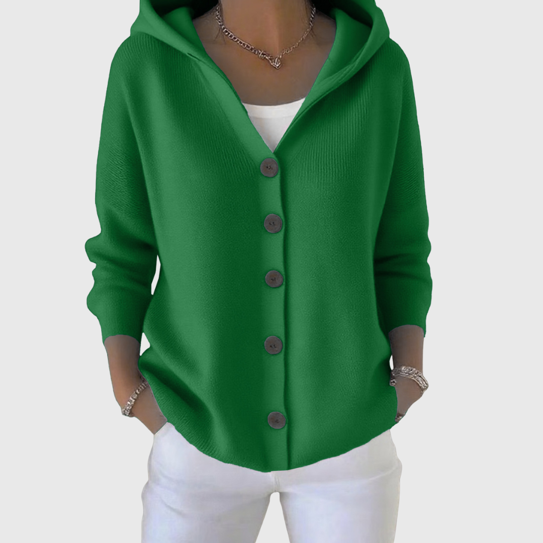 Women's Elegant Cardigan in Dark Green
