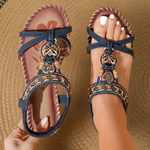 Comfort Sandals with Anatomical Support in Dark Blue/Brown