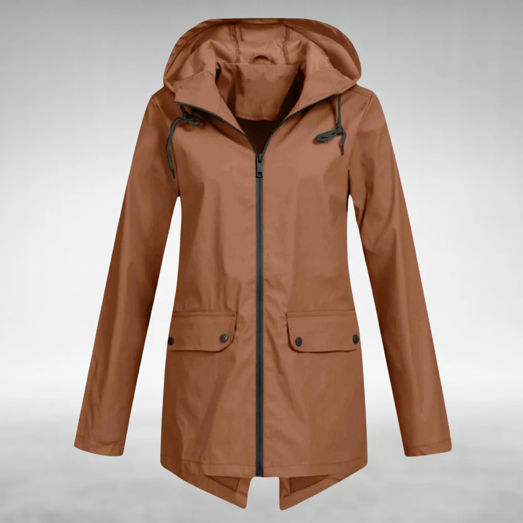 Women's Raincoat Jacket in Brown