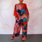 Satin Two-Piece Women's Set in Pink Red