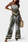 Women's Bandeau Top and Wide-Leg Pants in Green