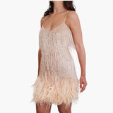 Women's Stylish Cocktail Dress in Golden
