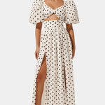Women's Puff Sleeve Top with Front Slit Skirt, photo 2