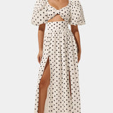 Women's Puff Sleeve Top with Front Slit Skirt, photo 2