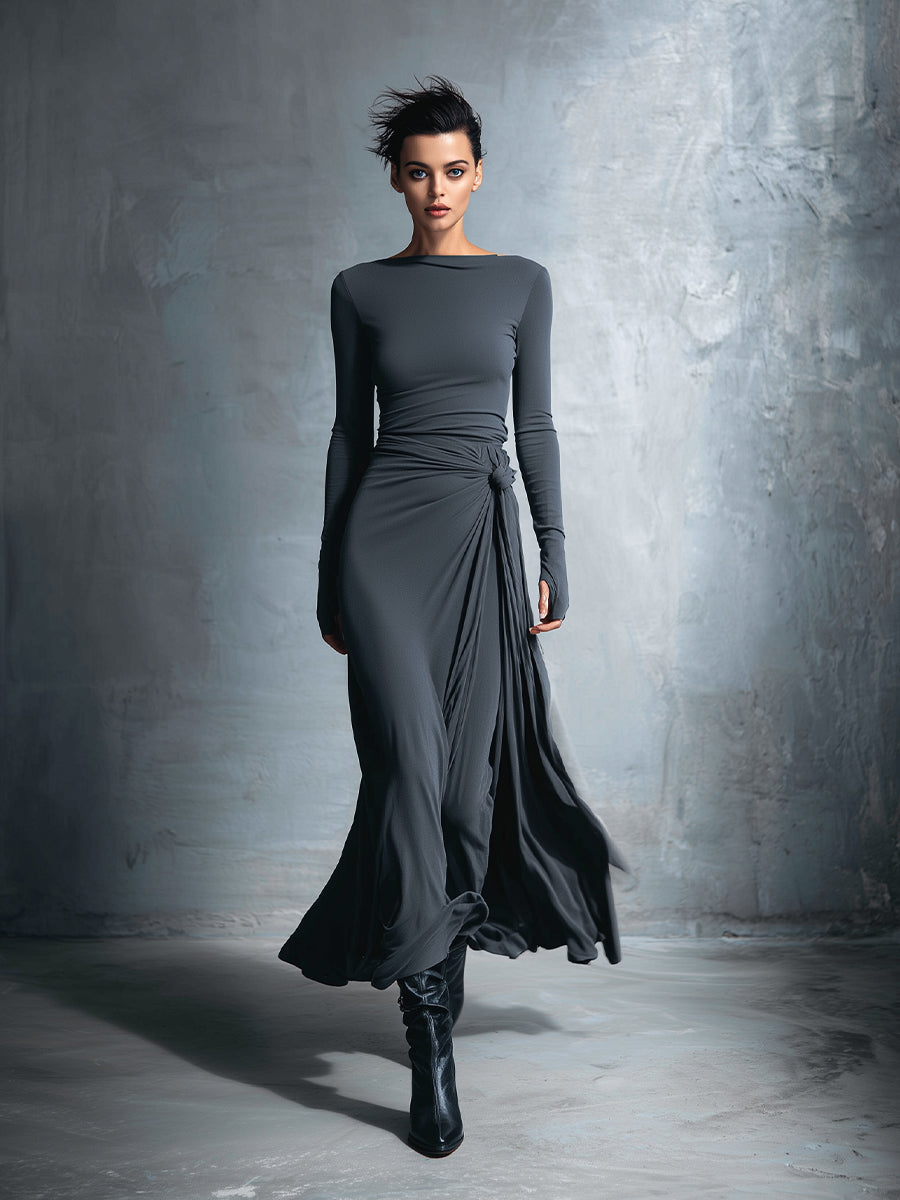 Women's Maxi dress with side knot, photo 8