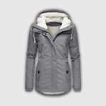 Women's Teddy-Lined Hooded Winter Parka in Gray