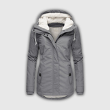 Women's Teddy-Lined Hooded Winter Parka in Gray