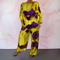 Satin Two-Piece Women's Set in Lemon Yellow