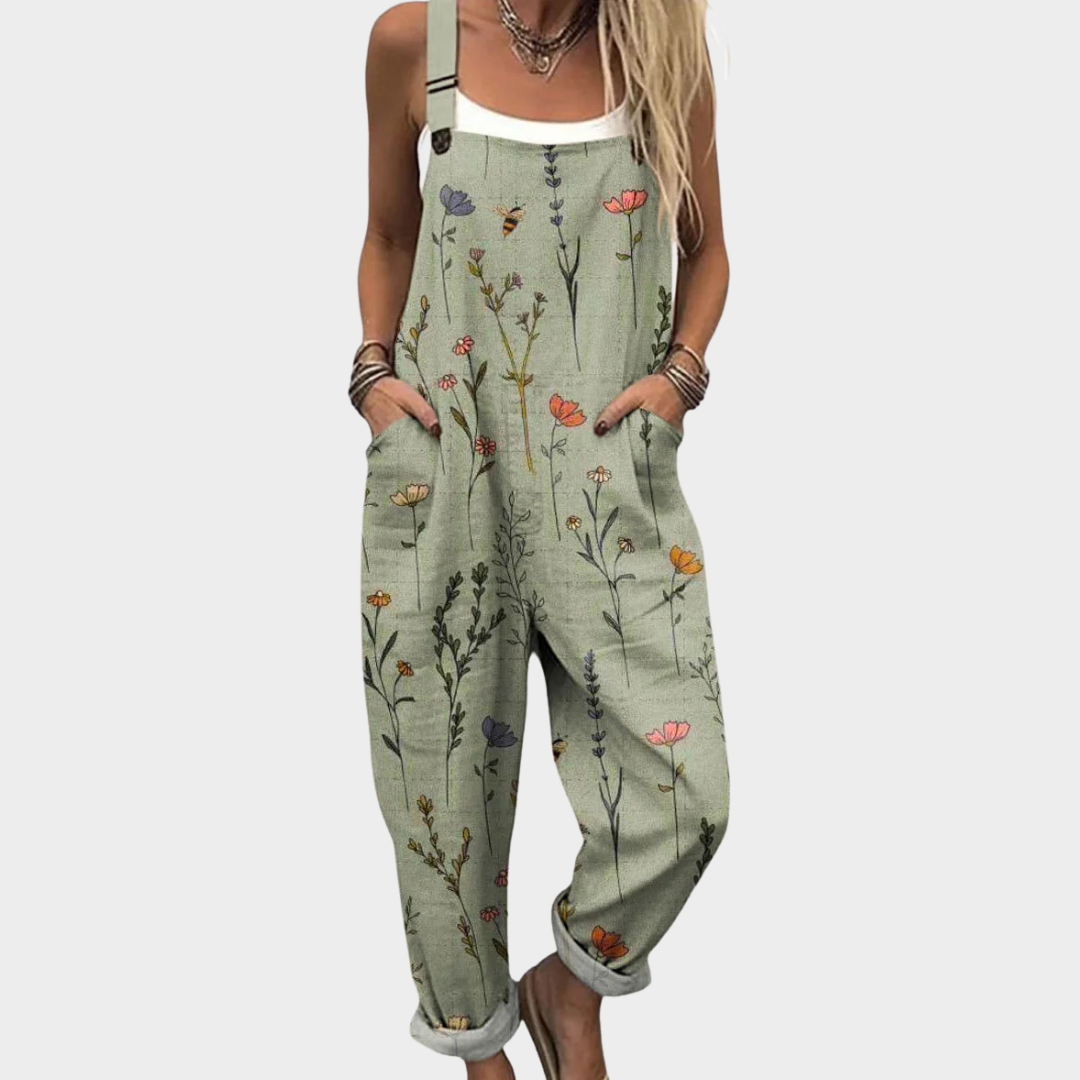Sophia Comfortable printed jumpsuit in Green