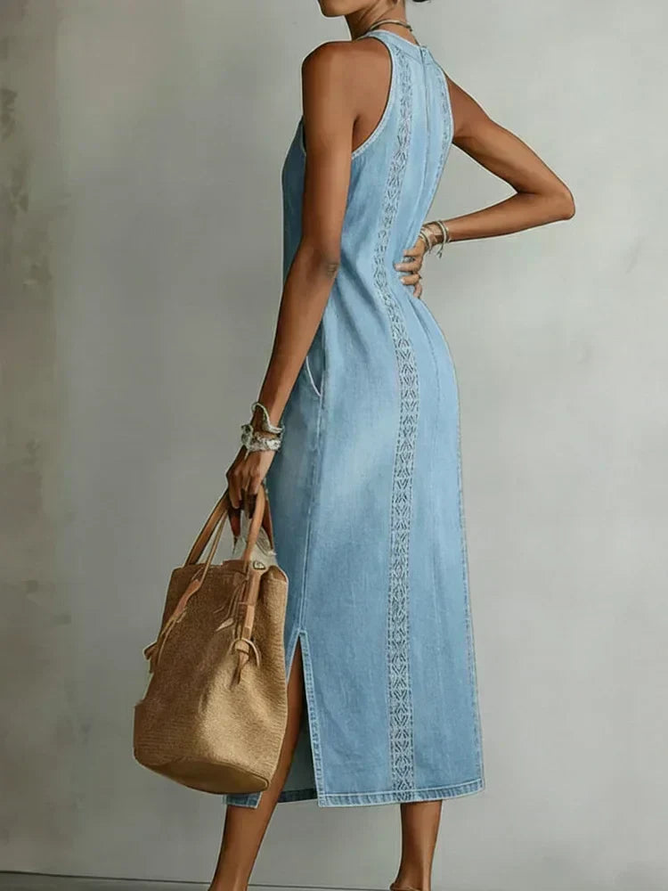 Women's Vintage Lace Denim Dress, photo 4