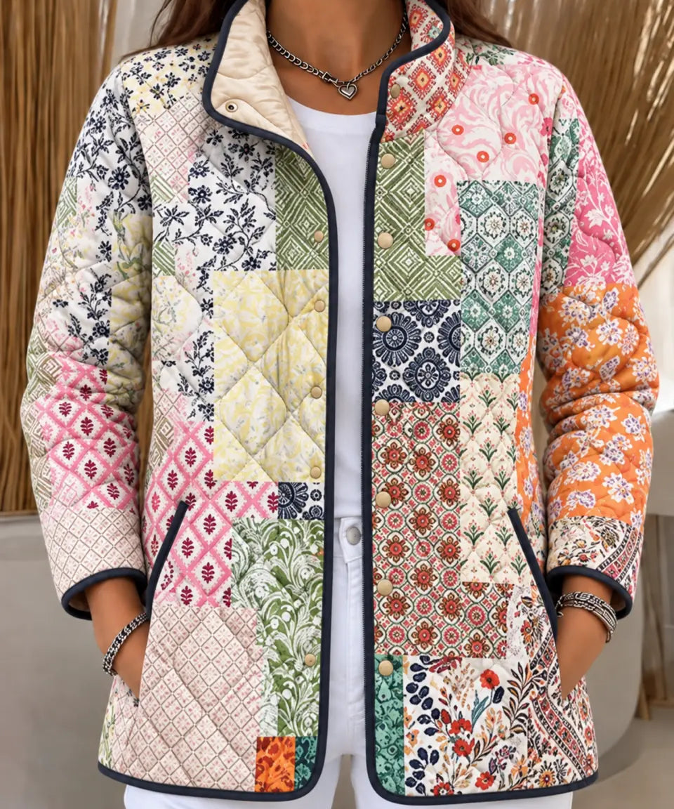 Women's Geometric Patchwork Quilted Jacket