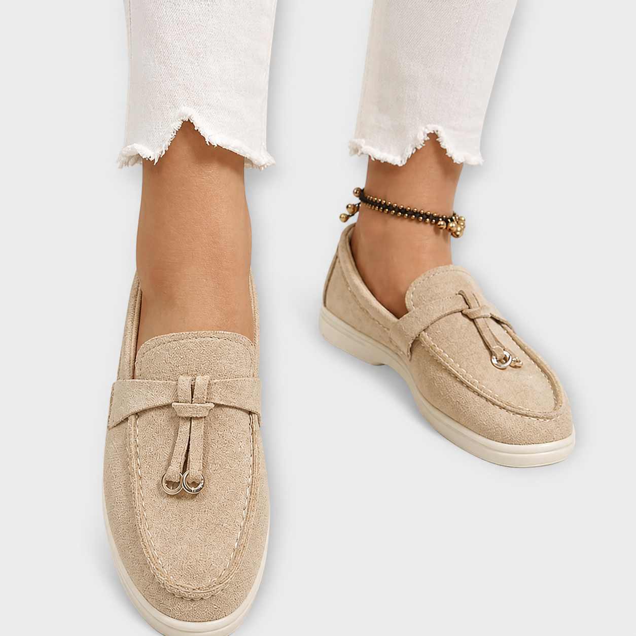 Gamila Elegant Loafers in Khaki