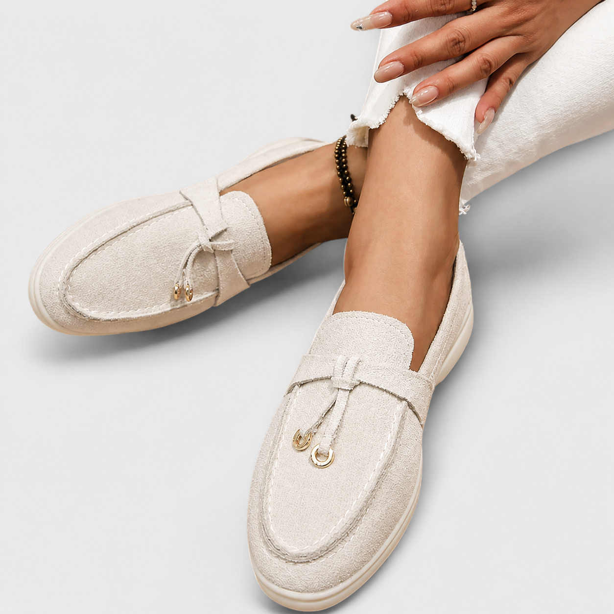 Gamila Elegant Loafers in White
