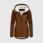 Women's Teddy-Lined Hooded Winter Parka in Brown