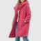 Women's Long Hooded Button-Front Coat in Pink
