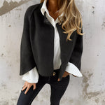 Women's Cashmere-Feel Cropped Jacket in Black