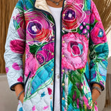 Women's Abstract Floral Quilted Jacket
