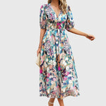 Women's Flattering Floral Midi Dress