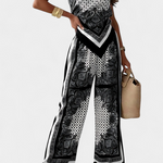 Women's Bandeau Top and Wide-Leg Pants in Black
