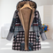 Women's Black Patterned Fleece Coat, photo 2