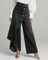 Women's Wrap-Style Denim Pants in Black