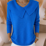 Women's Soft-Collar Knit Sweater in Blue