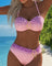 Halter Neck Leopard Print Gradient Swimsuit in Pink