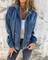 Women's Hooded Corduroy Zip Jacket in Blue