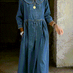Women's Peter Pan Collar Denim Dress, photo 8