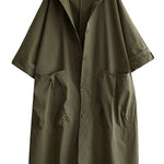 Women's Long Oversized Coat in Green