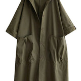 Women's Long Oversized Coat in Green