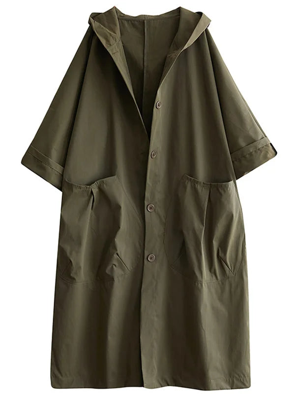 Women's Long Oversized Coat in Green