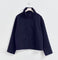 Women's Luxe Double-Breasted Short Coat in Navy Blue